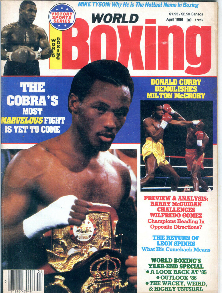 World Boxing Magazine April 1986 Mike Tyson Donald Curry EX 060716jhe