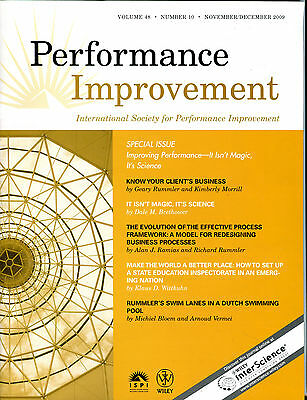 Performance Improvement Magazine November/December 2009 EX FAA 030716jhe