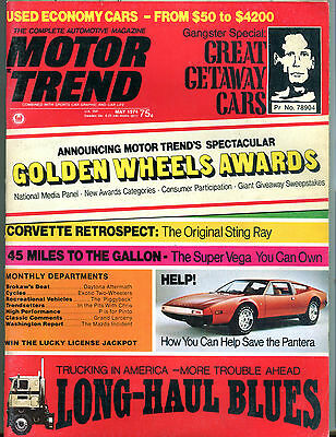 Motor Trend Magazine May 1974 Golden Wheels Awards EX 060916jhe