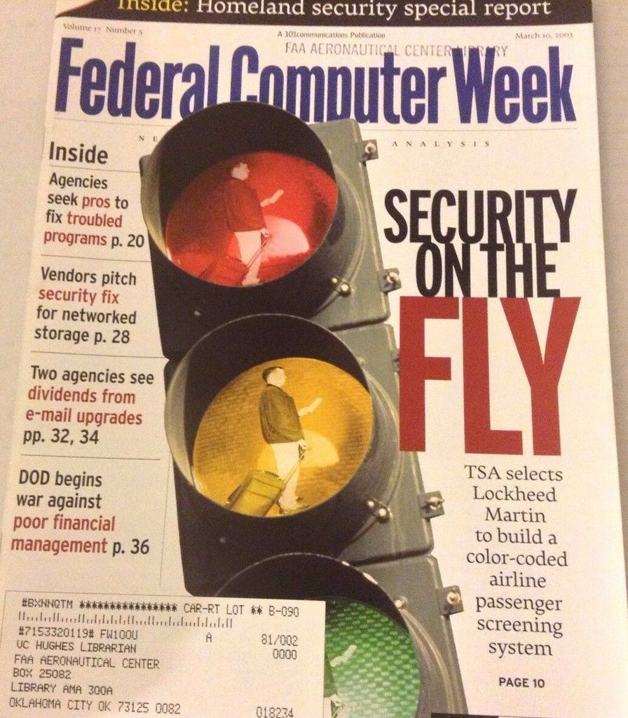 Federal Computer Weekly Magazine Security On The Fly March 10, 2003 080117nonrh