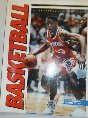 Syracuse Basketball Magazine SU Vs Connecticut February 15, 1993 122314R2