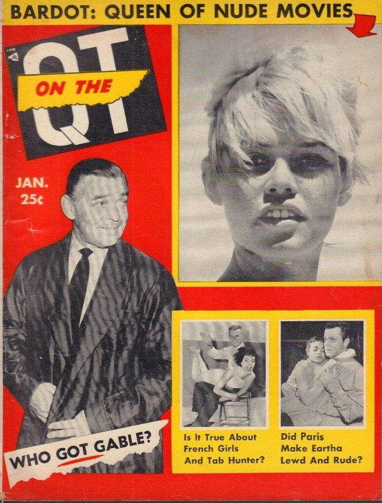 On The Q.T. January 1958 Brigitte Bardot Clark Gable Tab Hunter 012519DBE