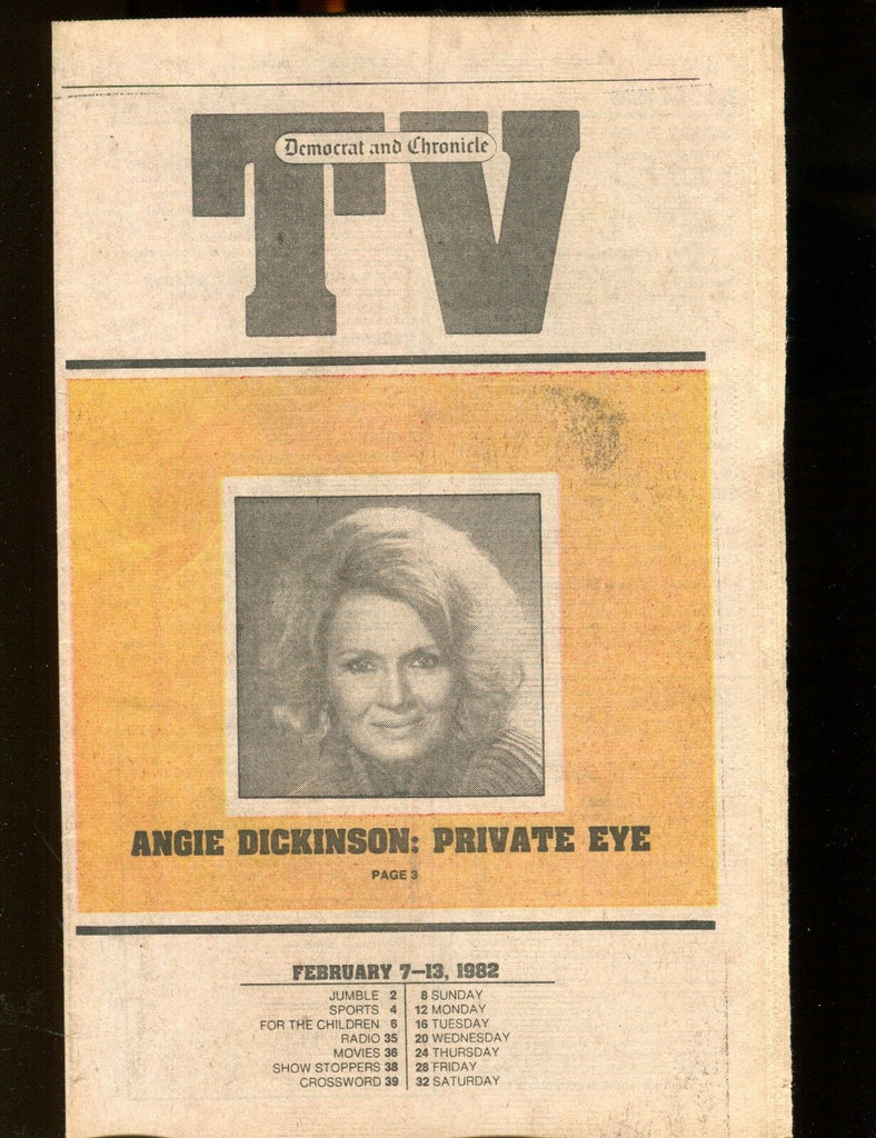 TV Democrat & Chronicle Feb. 7-13 1982 Angie Dickinson EX 022317nonjhe