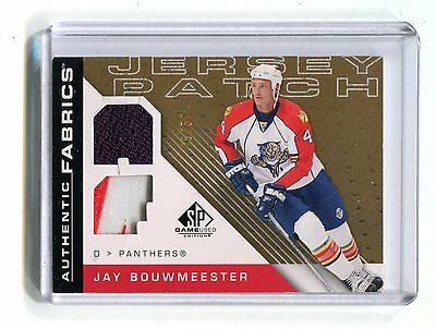 2007-08 Authentic Fabrics Jersey Patch Jay Bouwmeester Panthers AF-JB jh17
