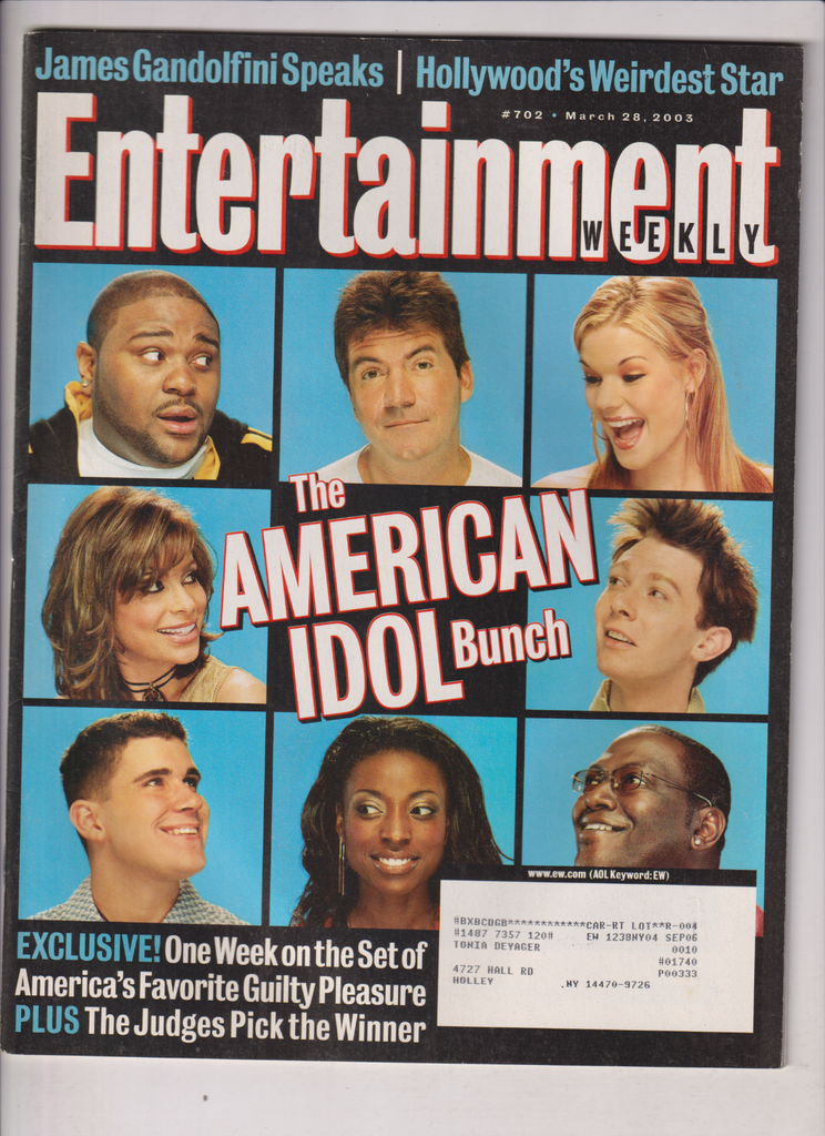 Entertainment Weekly James Gandolfini Simon Cowell March 28, 2003 011820nonr