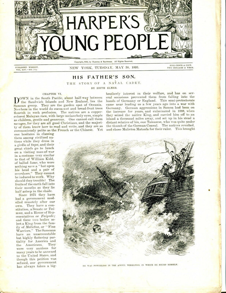 Harper's Young People Magazine May 30 1893 Naval Cadet GD 042717nonjhe