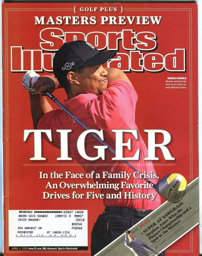 Sports Illustrated Magazine April 4 2006 Tiger Woods EX w/ML 030817nonjhe