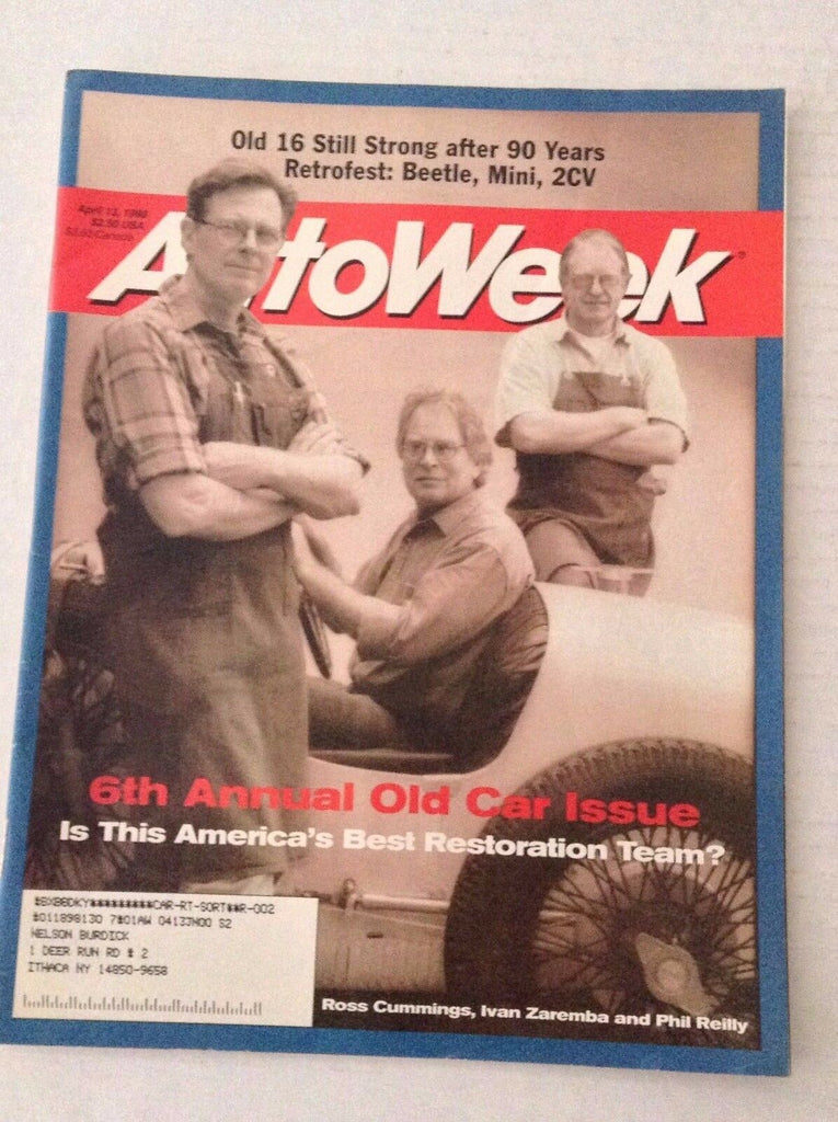Autoweek Magazine 6th Annual Old Car Issue April 13, 1998 020617RH