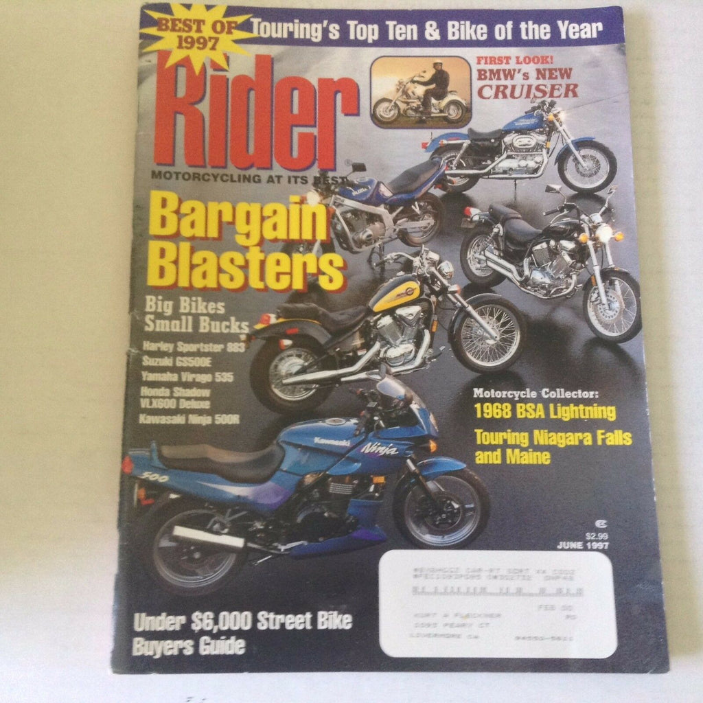 Rider Magazine Harley Sportster 883 Suzuki GS500E June 1997 060117nonrh3