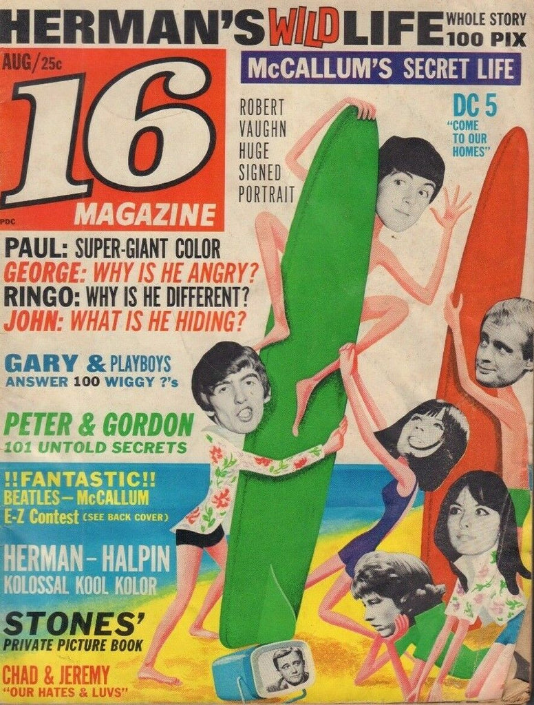 16 Magazine August 1965 The Beatles Rolling Stones 021419DBE