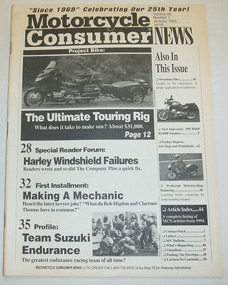 Motorcycle Consumer News Magazine The Ultimate Touring Rig January 1995 011215R