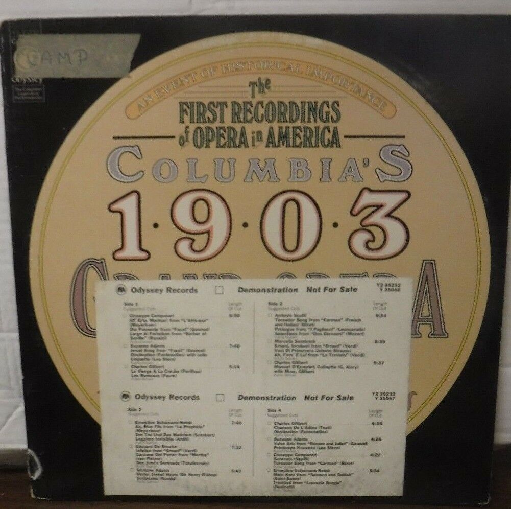 Columbias 1903 grand opera series two-record set DEMO Y2-35232 031118LLE
