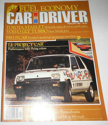 Car And Driver Magazine Toyota Starlet & Volvo GLT Turbo February 1981 080514R1