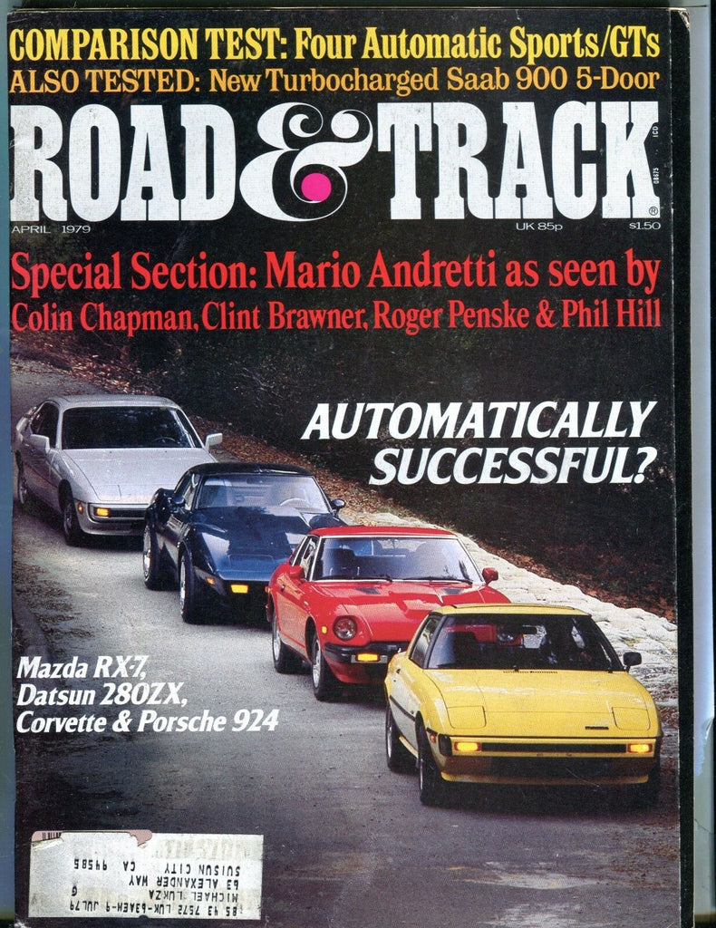 Road & Track Magazine April 1979 Mario Andretti EX w/ML 031317nonjhe