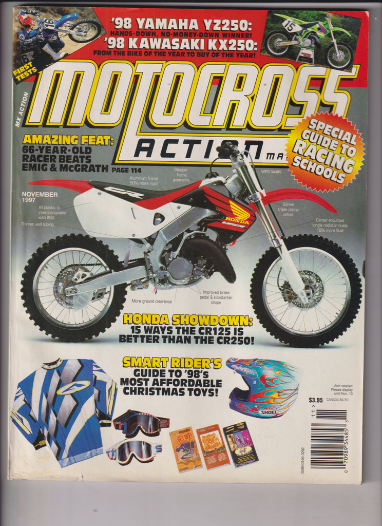 Motocross Action Mag Honda Showdown & Yamaha YZ250 November 1997 121919nonr