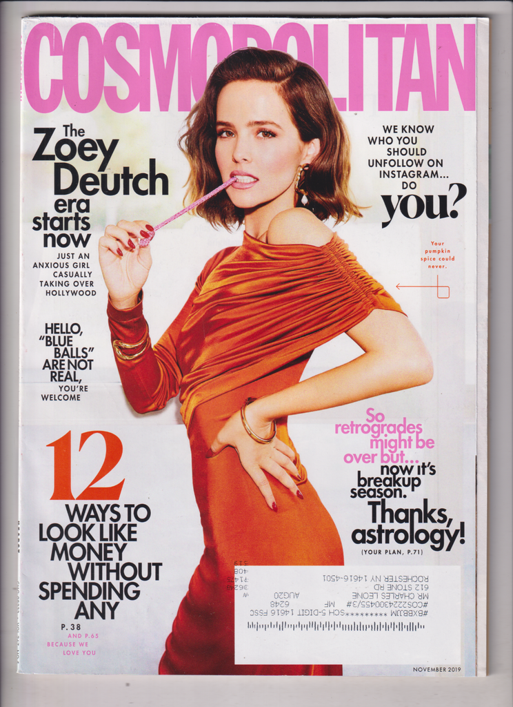 Cosmopolitan Mag Zoey Deutch Era Starts Now November 2019 012920nonr