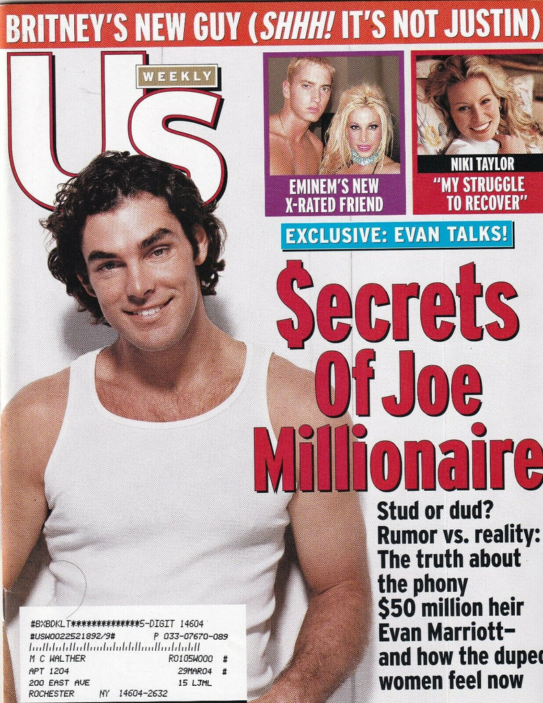 Us Weekly Mag Joe Millionaire Eminem Niki Taylor January 27, 2003 102219nonr