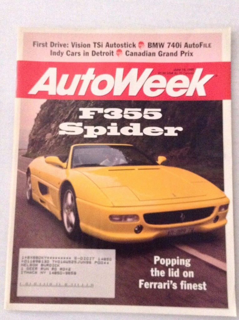 Autoweek Magazine F355 Spider Ferrari BMW June 19, 1995 020617RH