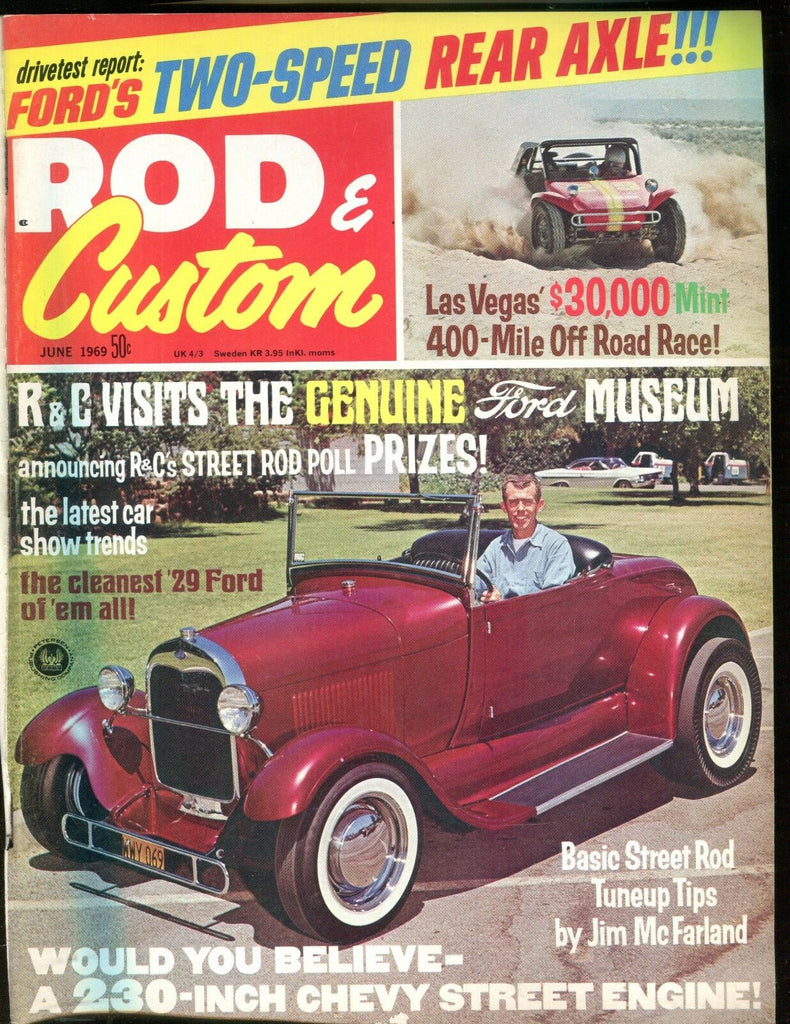 Rod & Custom Magazine June 1969 Ford Museum Ex No ML 011217jhe