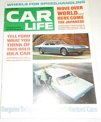 Car Life Magazine Tomorrow's Collector's Cars August 1968 NO ML 081114R