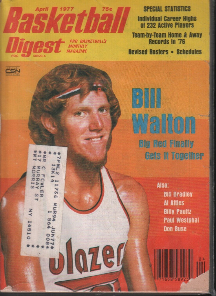 Basketball Digest April 1977 Bill Walton Bill Bradley Al Attles 101718ame