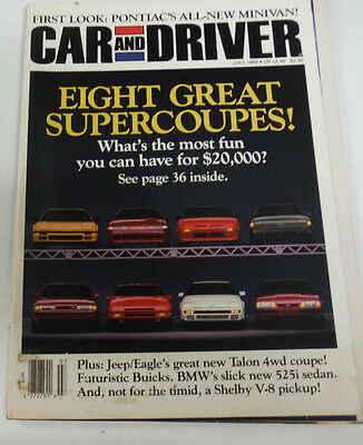 Car And Driver Magazine Eight Great Super Coupes July 1989 080614R