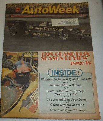 AutoWeek Magazine Grand Prix Season Review November 1978 123014R