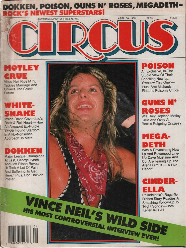 Circus April 30 1988 Motley Crue White-Snake Dokken Megadeth 080219DBE