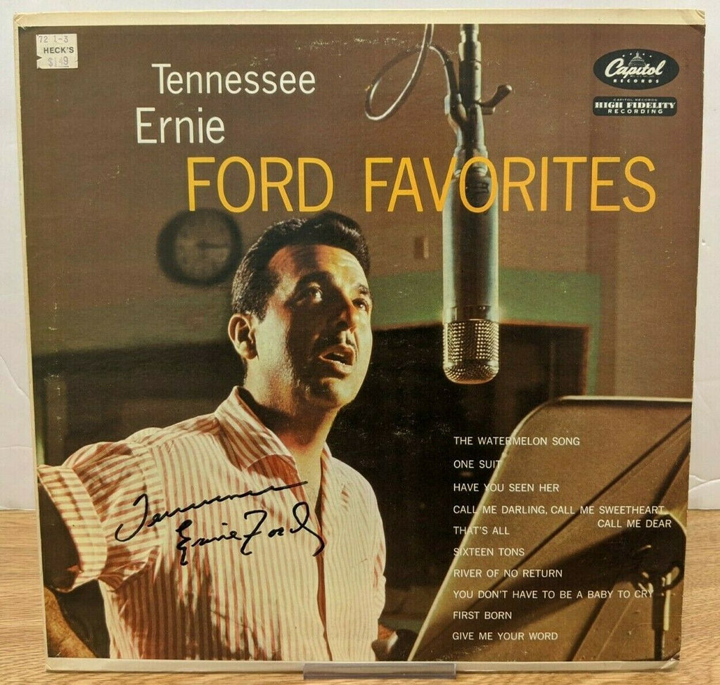 Tennessee Ernie Ford SIGNED AUTOGRAPHED Favorites 33rpm T 841 w/COA 061220DBV