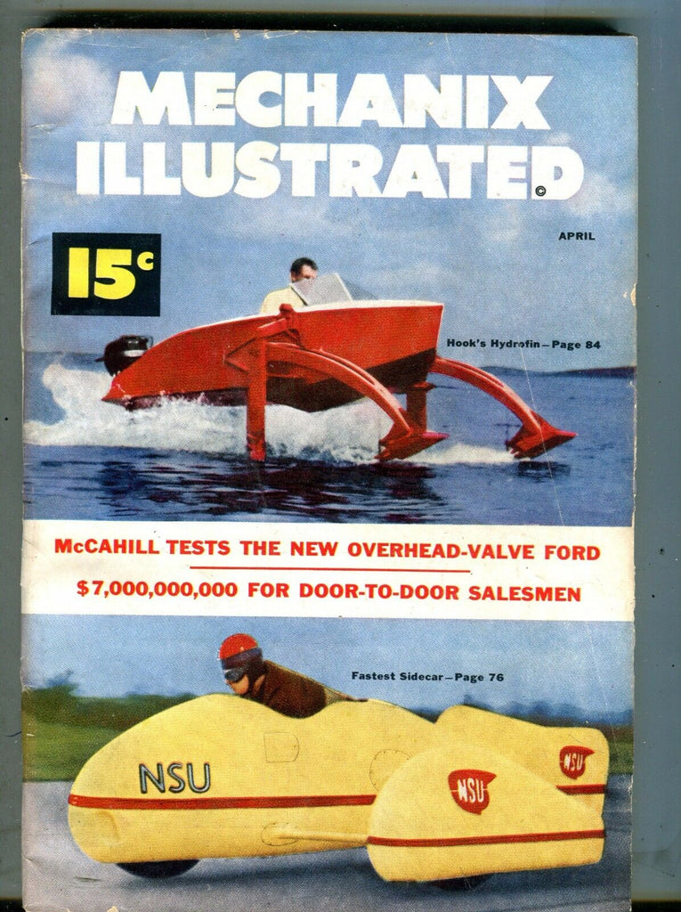 Mechanix Illustrated Magazine April 1952 Hook's Hydrofin Sidecar 062217nonjhe