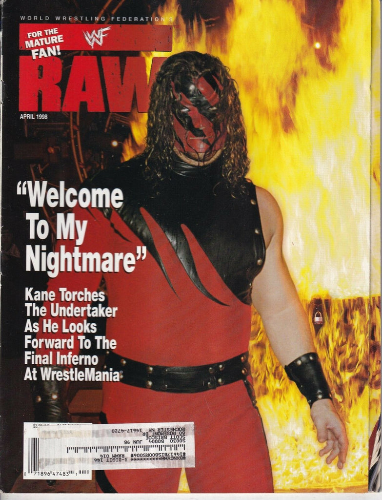 WWF Raw Magazine Kane Welcome To My Nightmare April 1998 022619nonr