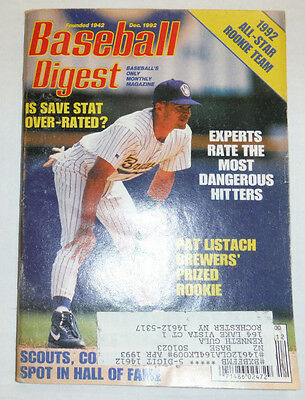 Baseball Digest Magazine Pat Listach All Star Rookie Team December 1992 020315R