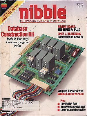 nibble magazine September 1989 Database Construction Kit w/ML VG 010416DBE