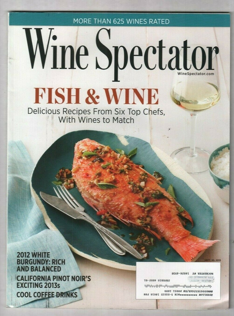 Wine Spectator Mag Fish & Wine Recipes September 30, 2015 010820nonr