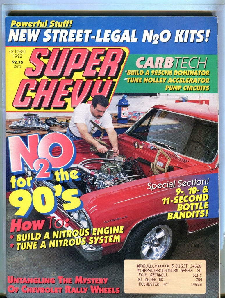 Super Chevy Magazine October 1992 Nitrous Engine EX w/ML 031717nonjhe