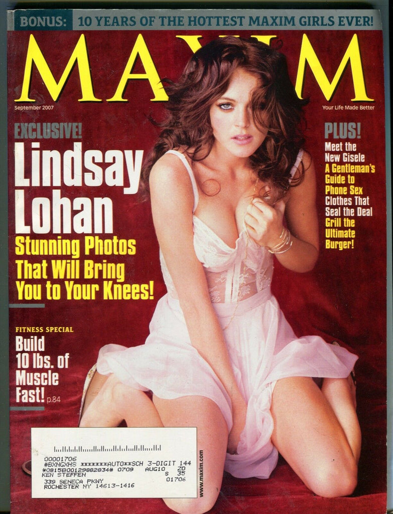 Maxim Magazine September 2007 Lindsay Lohan EX w/ML 101016jhe