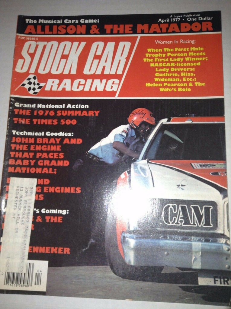 Stock Car Racing Magazine John Bray Bobby Allison April 1977 040617NONRH