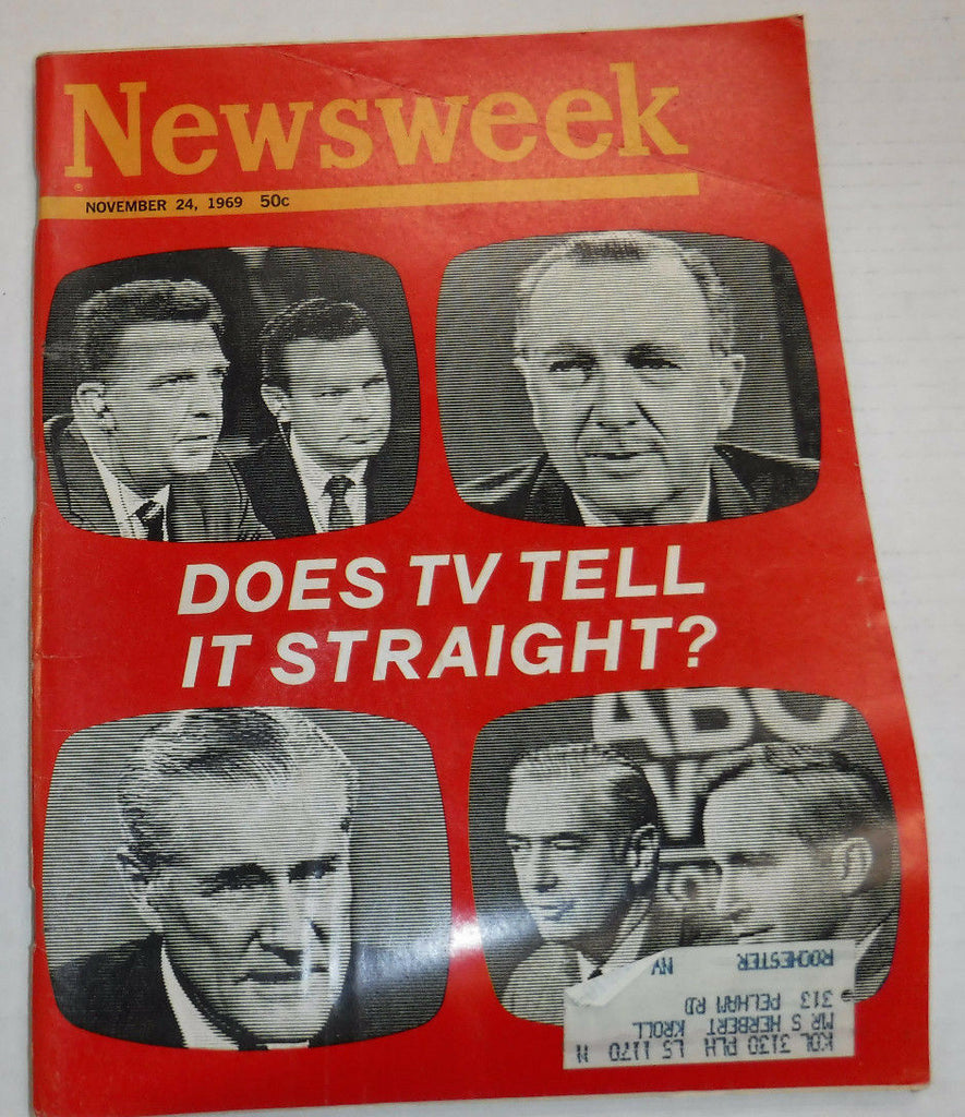 Newsweek Magazine Does TV Tell It Straight November 1969 VINTAGE 093016R