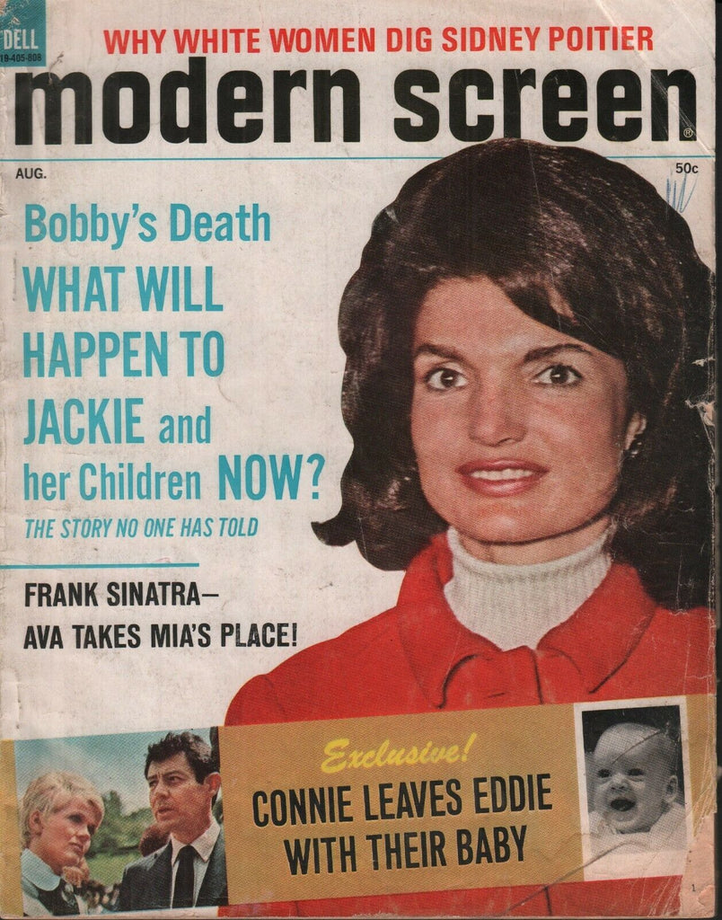 Modern Screen August 1968 Jackie Kennedy Bobby Frank Sinatra 062019AME