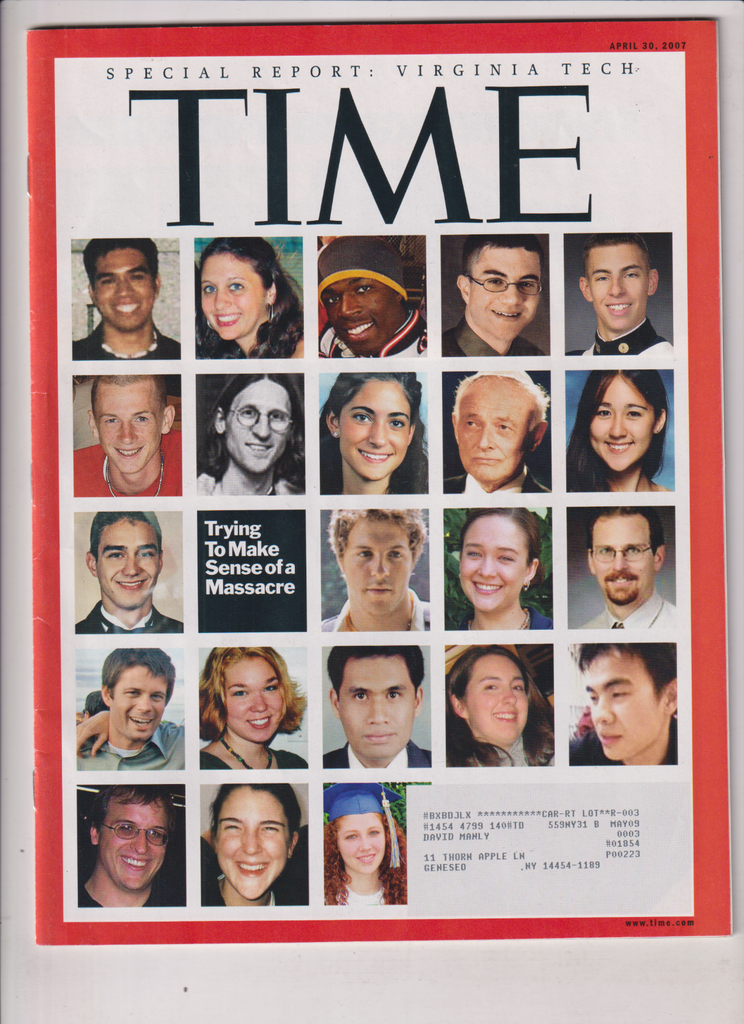 Time Magazine Making Sense Of Virginia Tech April 30, 2007 012720nonr