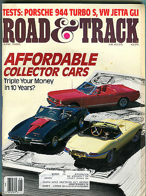 Road & Track Magazine June 1988 Affordable Collector Cars VGEX 010416jhe2