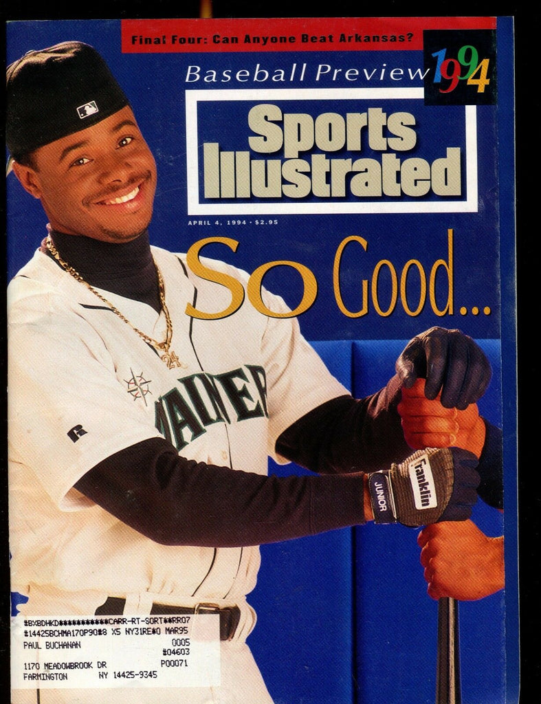 Sports Illustrated Magazine April 4 1994 Ken Griffey Jr. EX w/ML 021517jhe