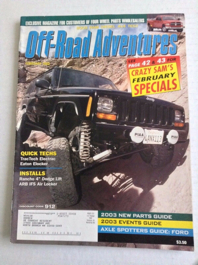 Off Road Adventures Magazine Eaton Elocker Installs February 2003 032217NONRH