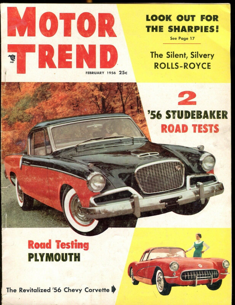 Motor Trend Magazine February 1956 Studebaker VG No ML 030117nonjhe