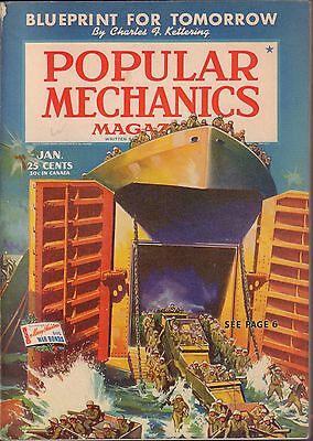 Popular Mechanics Magazine January 1944 Blue Prints for Tomorrow VG 062716DBE