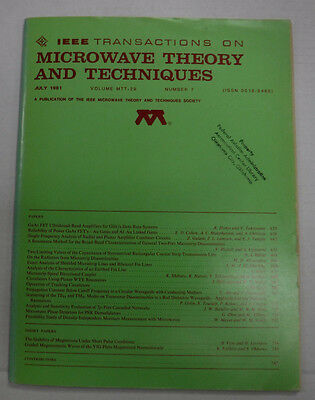 IEEE Microwave Theory And Techniques Magazine GaAs Fet July 1981 071315R