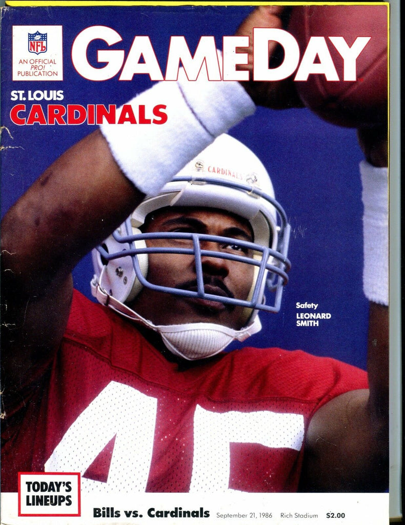 GameDay Magazine Bills vs. Cardinals 1986 Leonard Smith VG 053117nonjhe