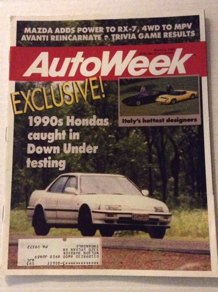 Autoweek Magazine 1990 Hondas Mazda Adds Power March 6, 1989 011617rh