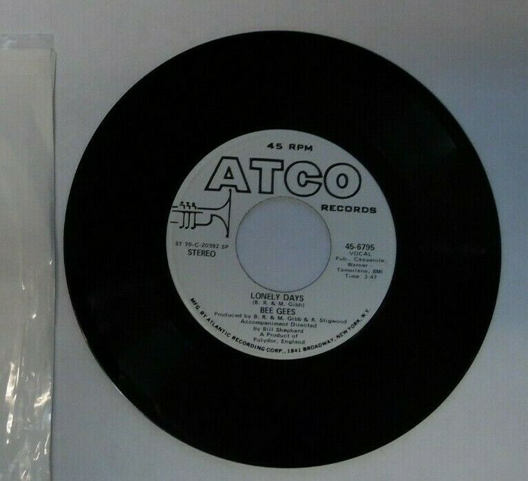 Bee Gees Lonely Days 45 RPM #6795 Mono 022920LLE45