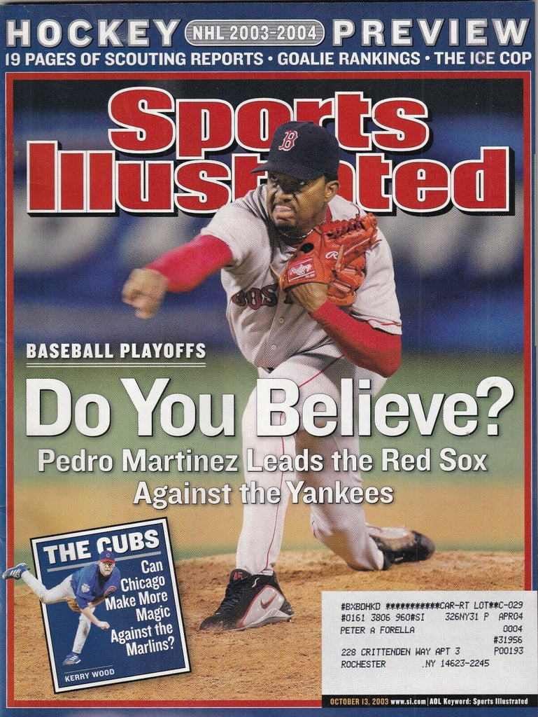 Sports Illustrated Pedro Martinez Red Sox October 13, 2003 091519nonr